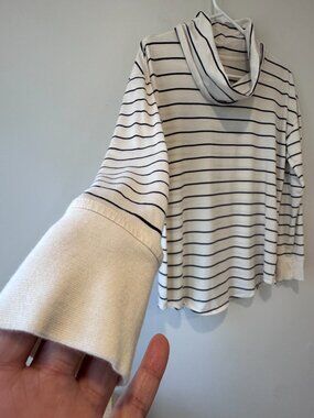 L.L. Bean Supima Cotton Blend Striped Cowl Neck Tunic – XS 🔥